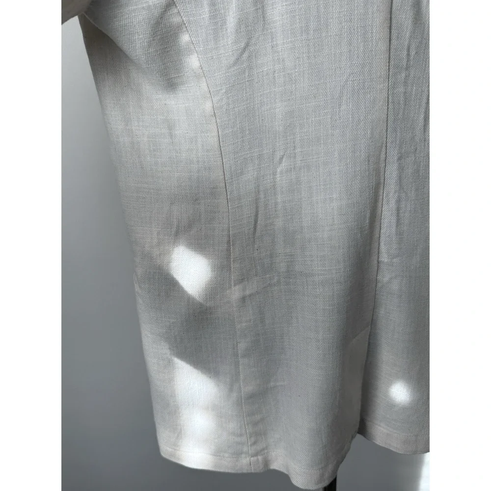 Stoosh Women's M Linen Blend Open Front Blazer Pockets